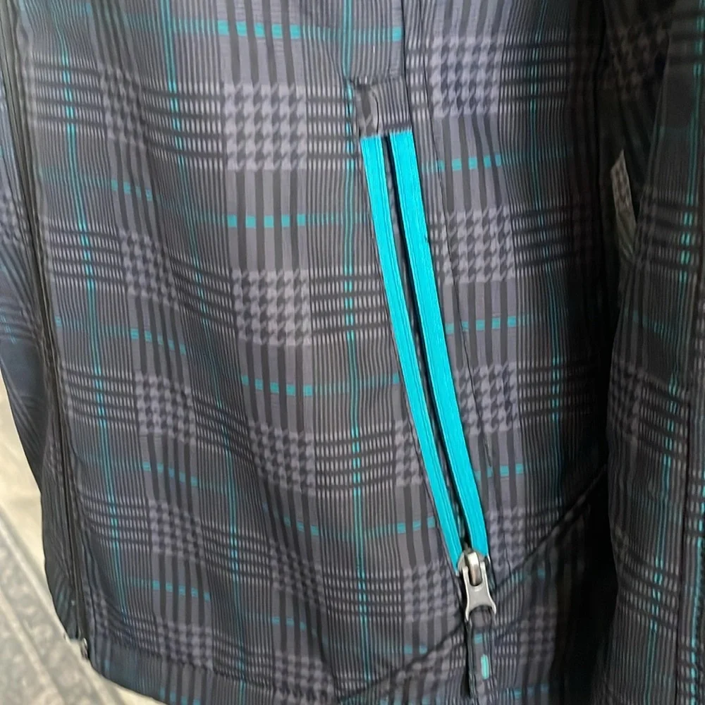 ♥️Free Country♥️ Black and Teal Checkered Jacket Size (Small)